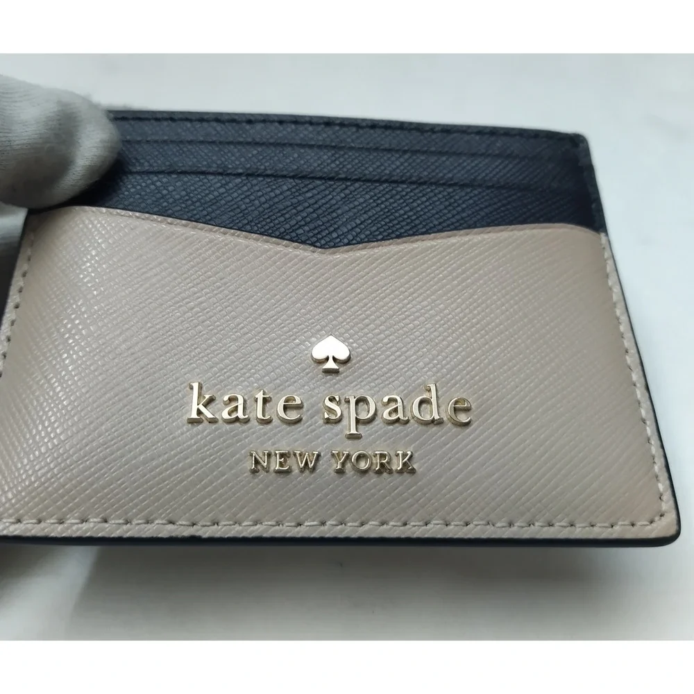 Kate Spade New York Beige Leather Credit Card Wallet